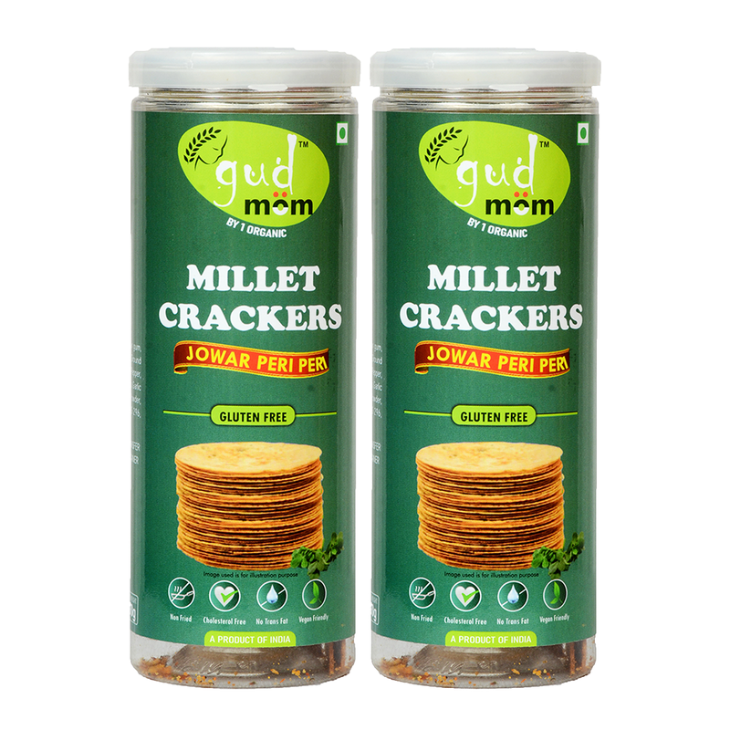 Crackers | Jowar Millet | Peri Peri | Gluten Free | 90 g | Pack of 2