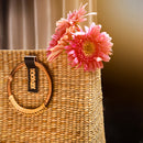 Big Handbag for Women | Kauna Grass & Faux Leather | Beige