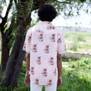 Mulmul Cotton Shirt for Men | Handblock Print | Light Pink