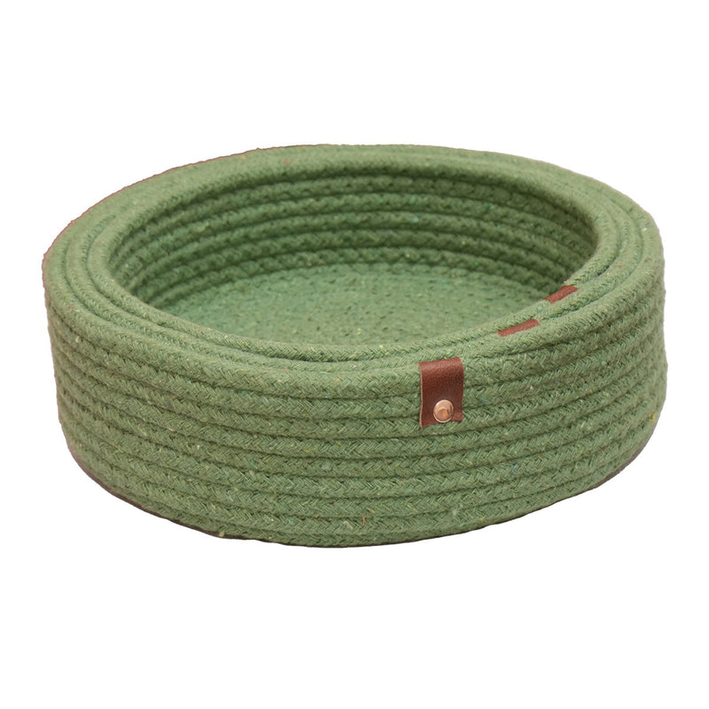 Cotton Rope Basket for Storage | Green | 25 cm | Set of 3