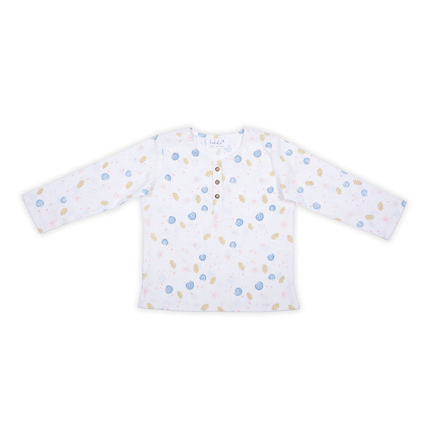 Organic Cotton Night Suit for Kids  | Sea Design | Multicolour