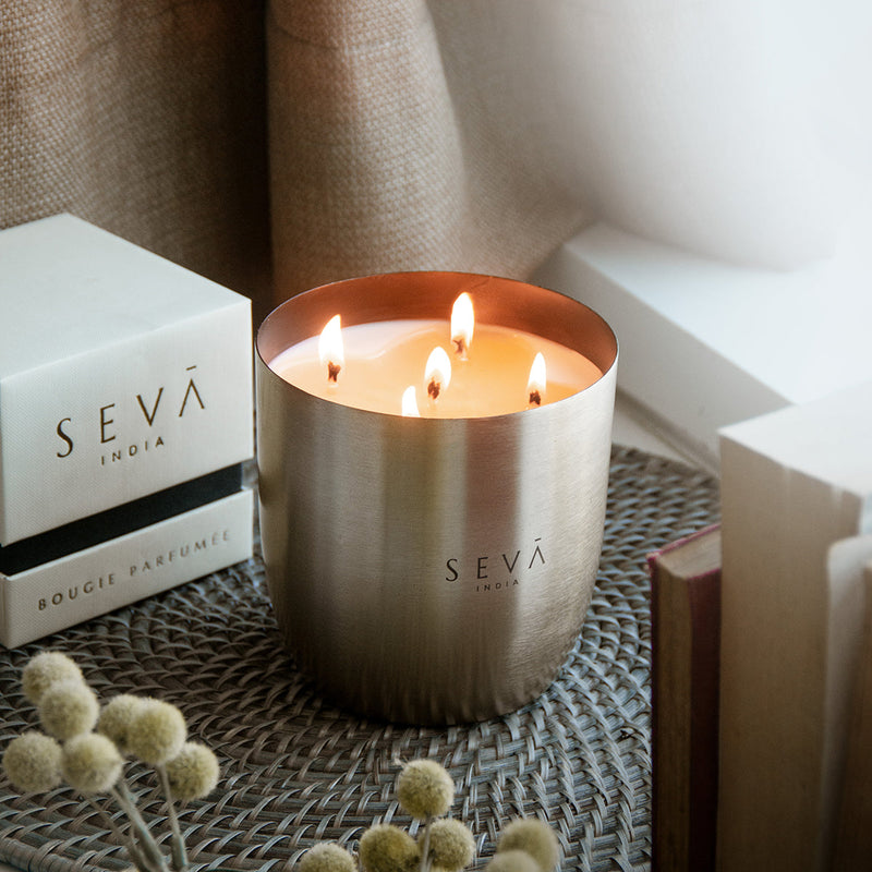 Scented Jar Candles | Soy Wax | Gold | Amber-Musk & Vetiver