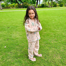 Bamboo Muslin Night Suit For Kids | Full Sleeves | Pink