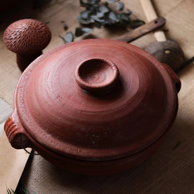 Clay Urli Pot with Lid | Dia-11 inch