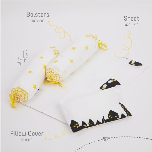 Cotton Baby Bedding Set | Printed | Black