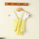 Baby Dungaree Set | Organic Cotton | Yellow & White