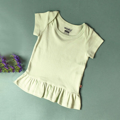 Organic Cotton Baby Girl Top | Green