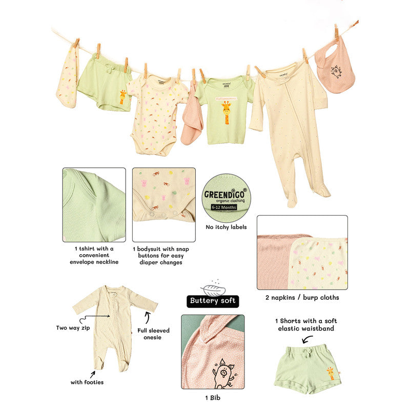 Newborn Baby Gifts | Organic Cotton Baby Gift Set | Pack of 7