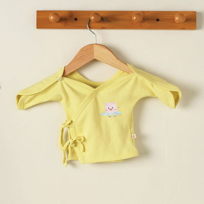 Organic Cotton Top for Baby Girl | Premature Baby Clothes | Yellow