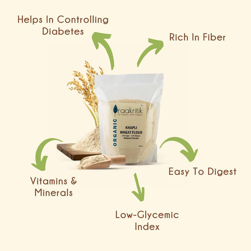 Khapli Atta | Wheat Flour | Diabetic Friendly | High Fibre | 1 kg