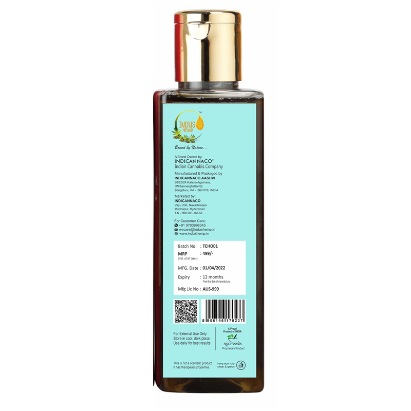 Hemp Hair Oil with Tea Tree & Eucalyptus Oil | Reduces Hair Fall | 200 ml