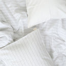 Organic Cotton Bed Sheet with Pillowcases | Striped | White