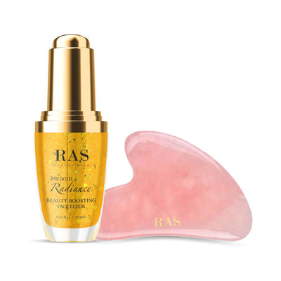 Ras Luxury | Gua Sha & Face Elixir Combo | Skin Brightening | 15 ml