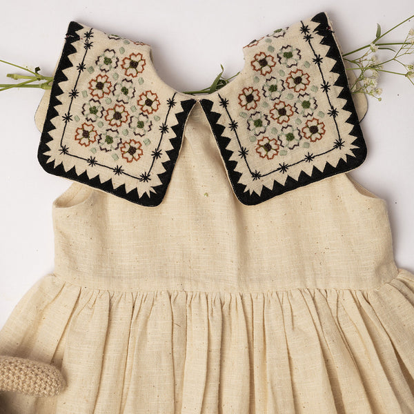 Organic Cotton Dress for Girls | Beige