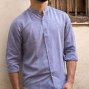 Linen Shirt | TENCEL Lyocell Shirt | Full Sleeve | Blue