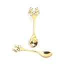 Antler-Shaped Brass Utensils Spoons | Tea Spoon | Pack of 1