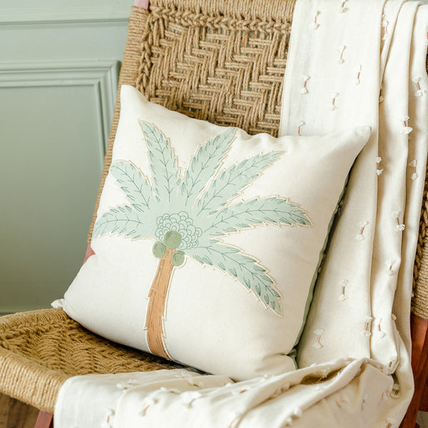 Cotton Canvas Cushion Cover | Printed | Off-White