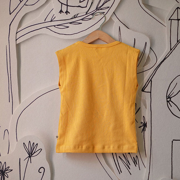 Cotton T-Shirt for Kids | Sleeveless | Green