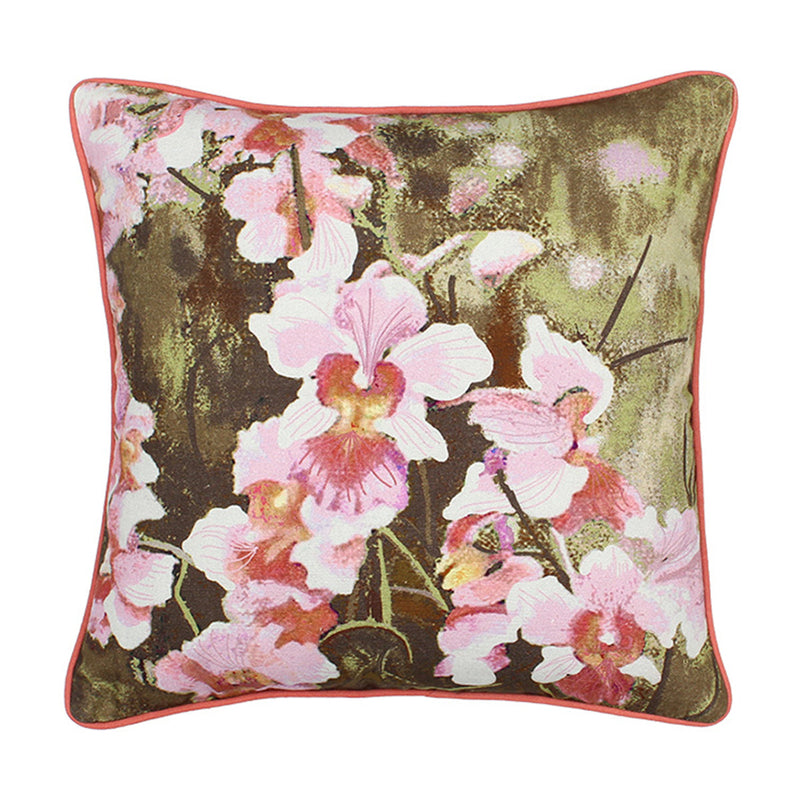 Cotton Cushion Cover | Floral Print | Pink