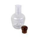 Borosilicate Glass Carafe | Wooden Knob | White | Dia-5xH-8.75 inch