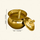 Brass Utensils | Ghee Pot with Spoon | 250ml | 4 Inches