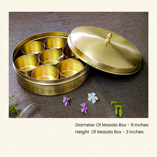 Brass Masala Box | 7 Containers | 100 g each