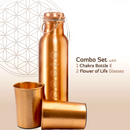 Copper Bottle and Glasses Set | 7 Chakra | Set of 3