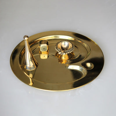 Brass Pooja Thali Set | Dia-22 cm