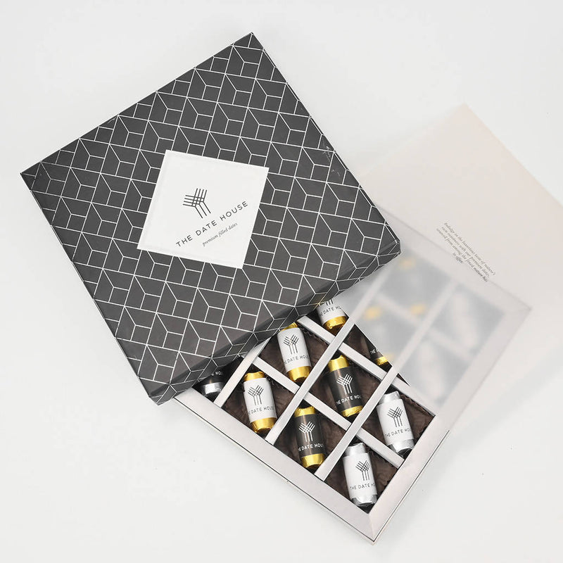 Festive Gifts | Vegan Graphite Chocolate Dates Gift Box | 16 Pcs