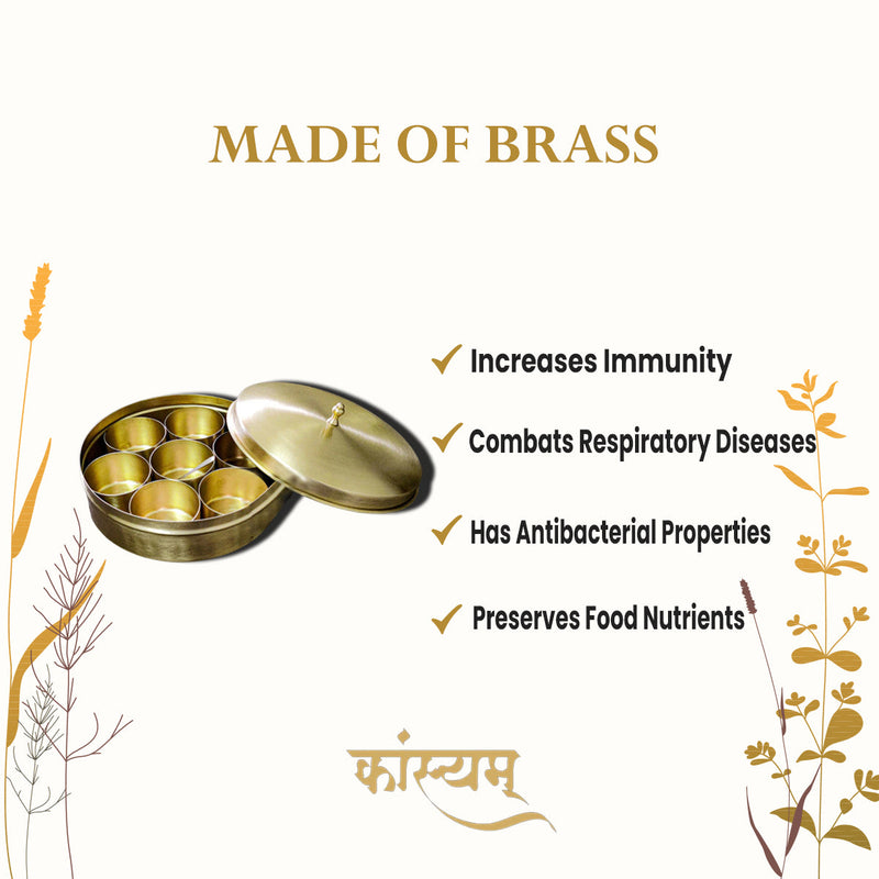 Brass Masala Box | 7 Containers | 100 g each
