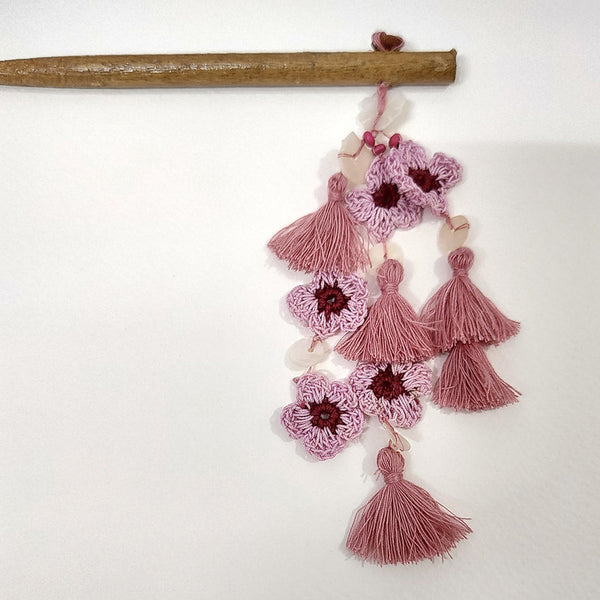 Cotton Yarn Hair Stick | Daisy | Pink