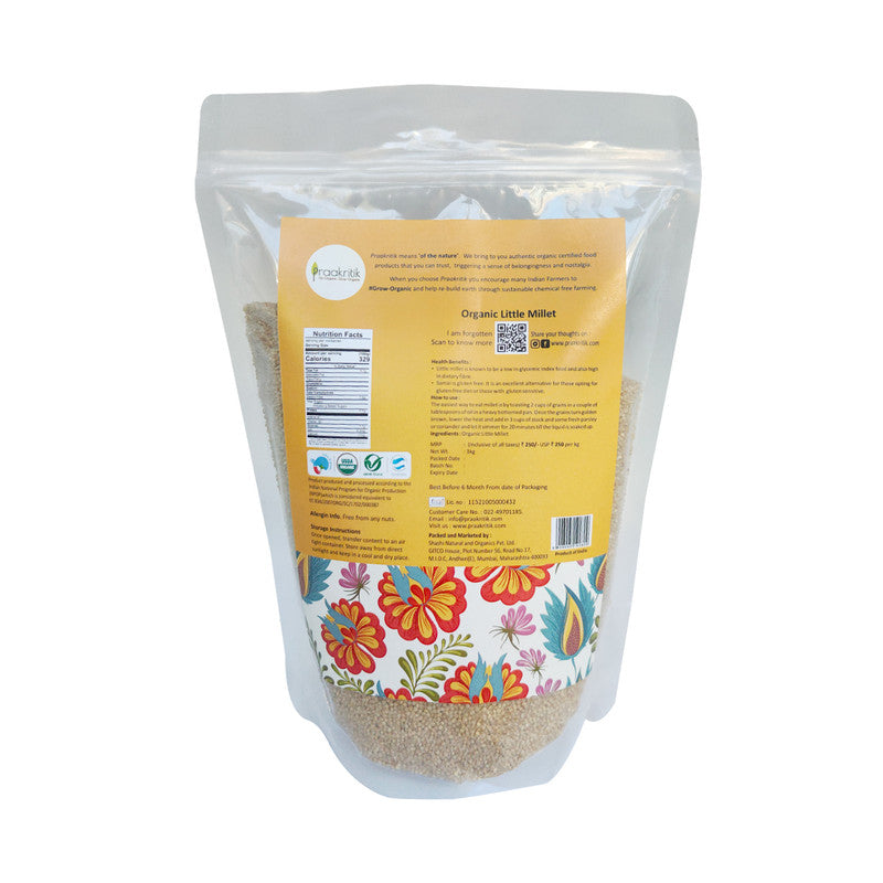Organic Little Millet | Moraiyo Millet | 1 kg