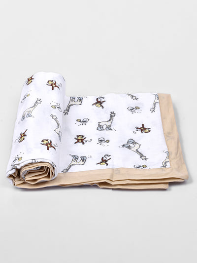 Organic Cotton Dohar Blanket for Kids | Summer AC Blanket | AC Dohar | Jungle Safari Print