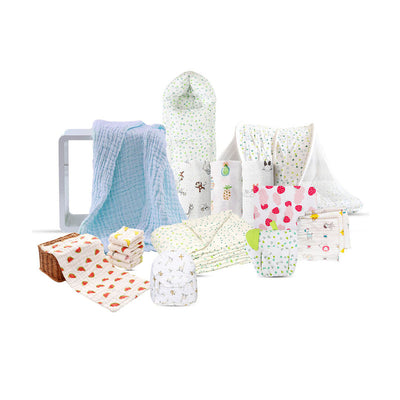 Newborn Baby Gifts | Organic Cotton Muslin Gift Hamper | Pack of 18