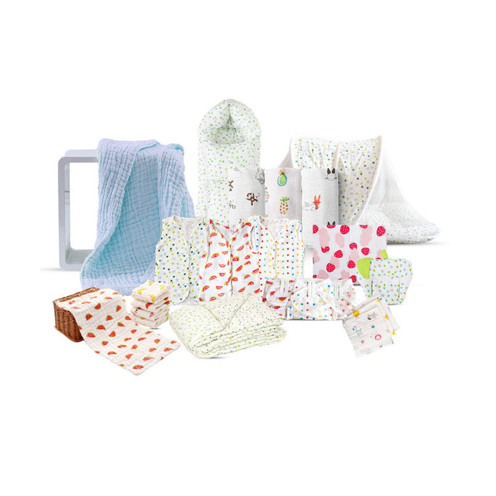 Baby Gifts | Organic Cotton Muslin Gift Hamper | Pack of 23