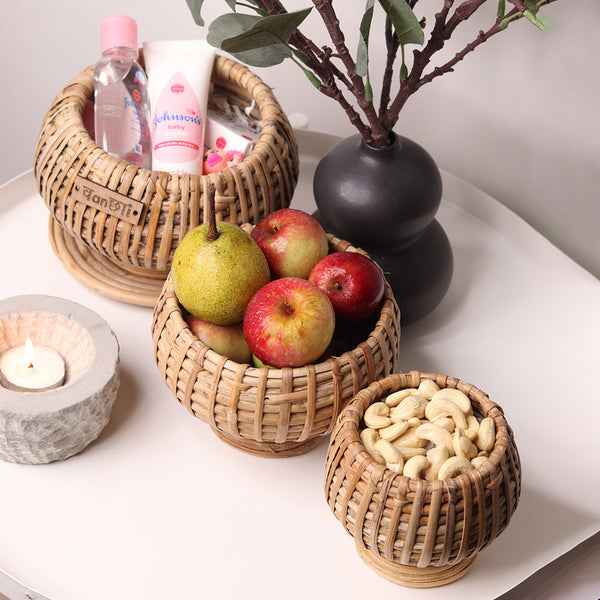 Cane Basket | Fruit Basket | Set of 3