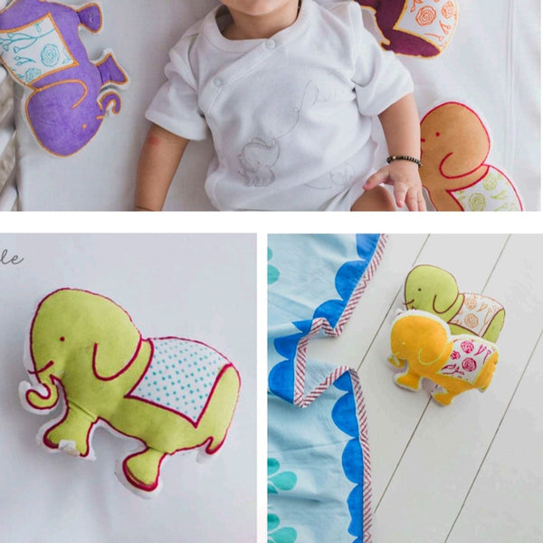 Mul Cotton Baby Soft Toy | Baby Elephant Soft Toy | 20 cm