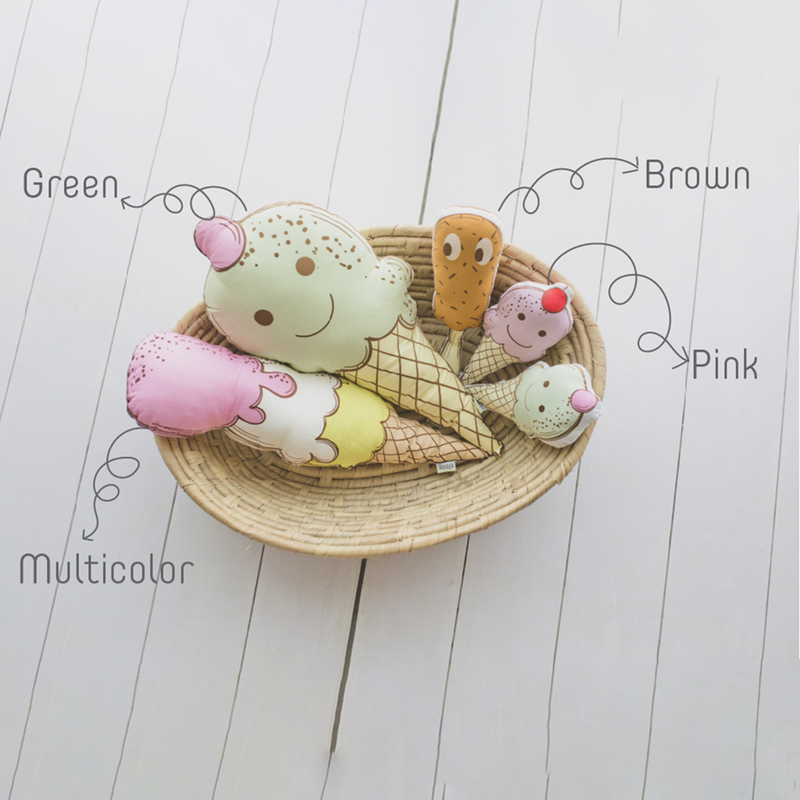 Mul Cotton Baby Soft Toy | Ice Cream Toy | Small Toy | Ice Cream | 25 cm