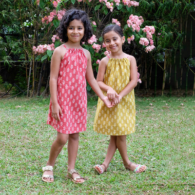 Birthday Dress | Cotton Dress for Girls | Reversible | Pink