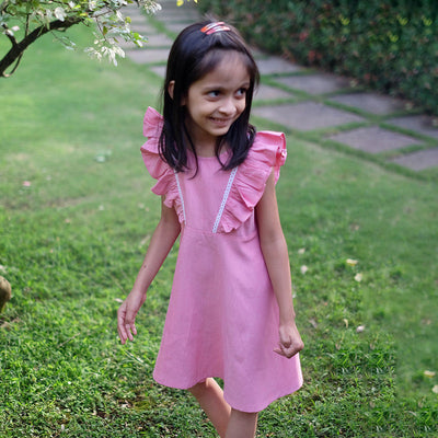 Birthday Dress | Cotton Dress for Girls | Pink