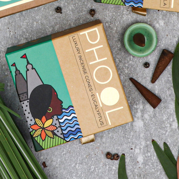 Phool Incense Cones | Mosquito Dhoop Stick | Citronella & Eucalyptus | Natural | 80 Sticks