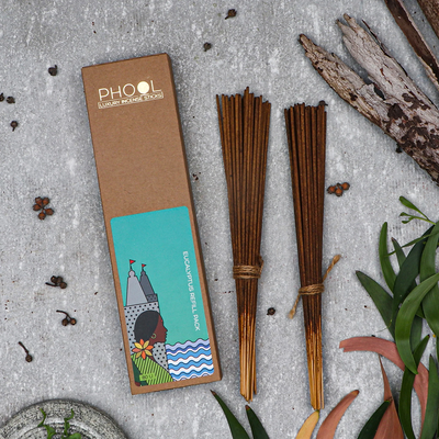 Phool Incense Sticks | Refill Pack | Eucalyptus | Natural | 80 Sticks
