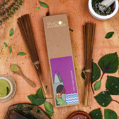 Phool Incense Sticks | Refill Pack | Patachouli | Natural | 80 Sticks