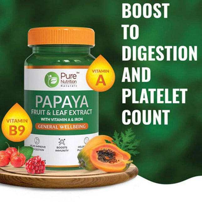 Immunity & Platelet Booster Papaya Leaf & Fruit Extract 60 Veg Cap