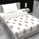 Cotton Dohar | Mulmul Single Bed | AC Blanket | Reversible | Pink & Grey