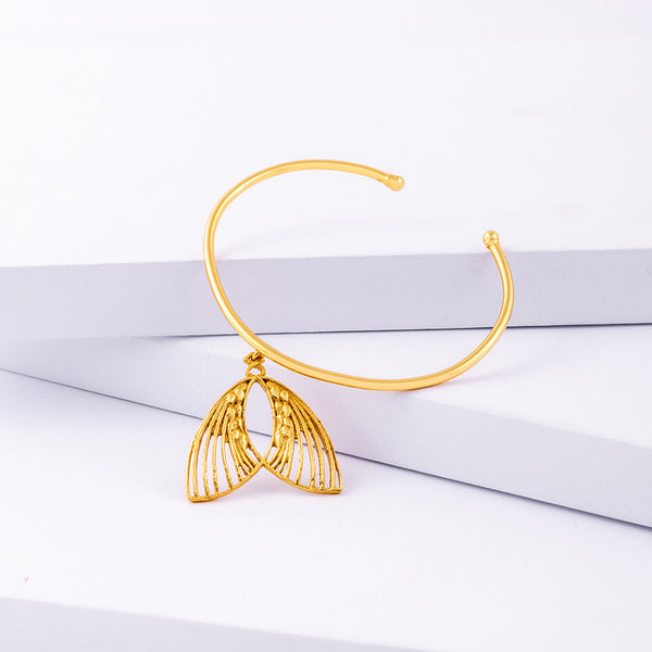 Brass Bangle | Moth Design | 18K Gold Plated