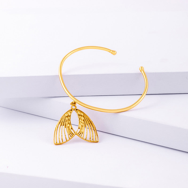Brass Bangle | Moth Design | 18K Gold Plated