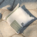 Kala Cotton Cushion Cover | White & Green | 30 x 30 cm