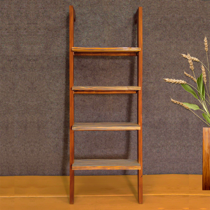 Wall Bookshelves | Ladder Shelf | Planter Stand | Brown | 16 x 4 x 42 inches