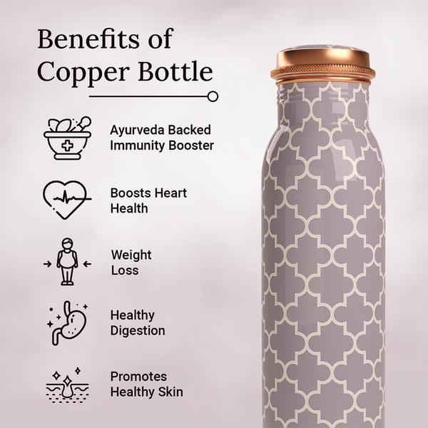 Copper Bottle & Glass Set | Grey